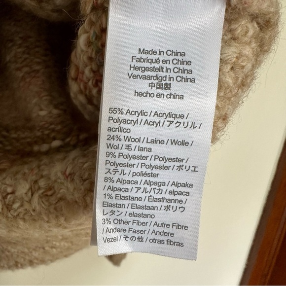 J. Crew V-Neck Beige Space Dye Knit Sweater Size Medium Wool Alp… - Picture 10 of 13